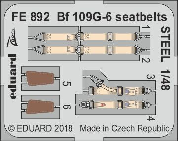 Messerschmitt Bf-109G-6 seatbelts STEEL (designed to be with Tamiya kits)