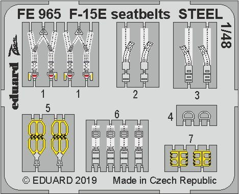 McDonnell F-15E Strike Eagle seatbelts STEEL (designed to be used with Great Wall Hobby kits)