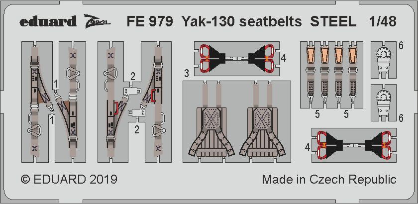 Yakovlev Yak-130 seatbelts STEEL (designed to be used with Zvezda kits) (Eduard sold out November 2023 part 1)