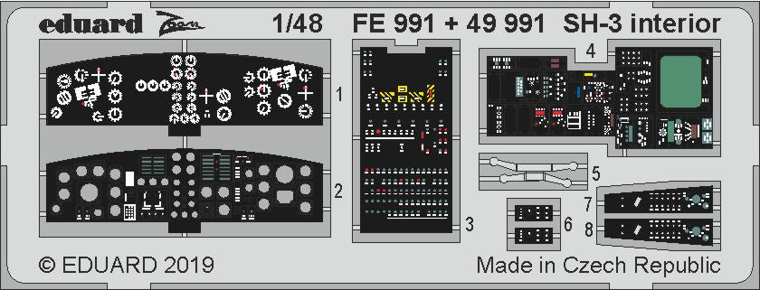 Sikorsky SH-3H Sea King interior (designed to be used with Hasegawa and Revell kits)