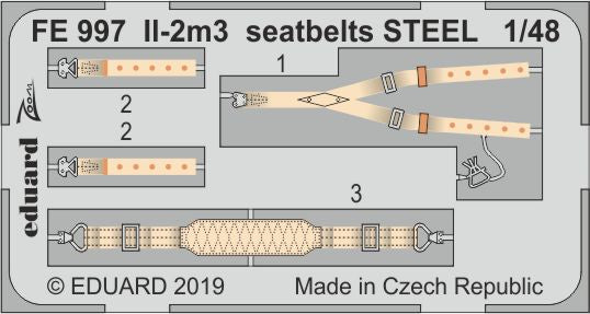 Ilyushin Il-2m3 seatbelts STEEL (designed to be used with Tamiya Kits)