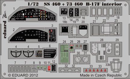Boeing B-17F Flying Fortress interior (self adhesive) (designed to be used with Revell kits) 'Zoom' sets are simplified versions of the larger sets and include about 20 of the more important and prominent parts for detailing the aircraft