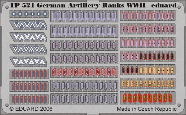 German Artillery Ranks uniform insignia WWII