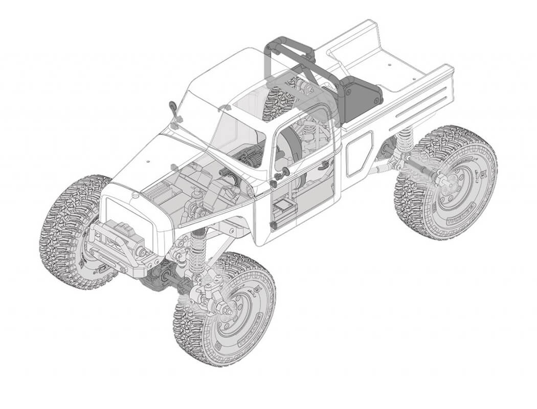 ELEMENT RC ENDURO ECTO TRAIL TRUCK RTR GREY WITH PORTAL AXLES EL40130