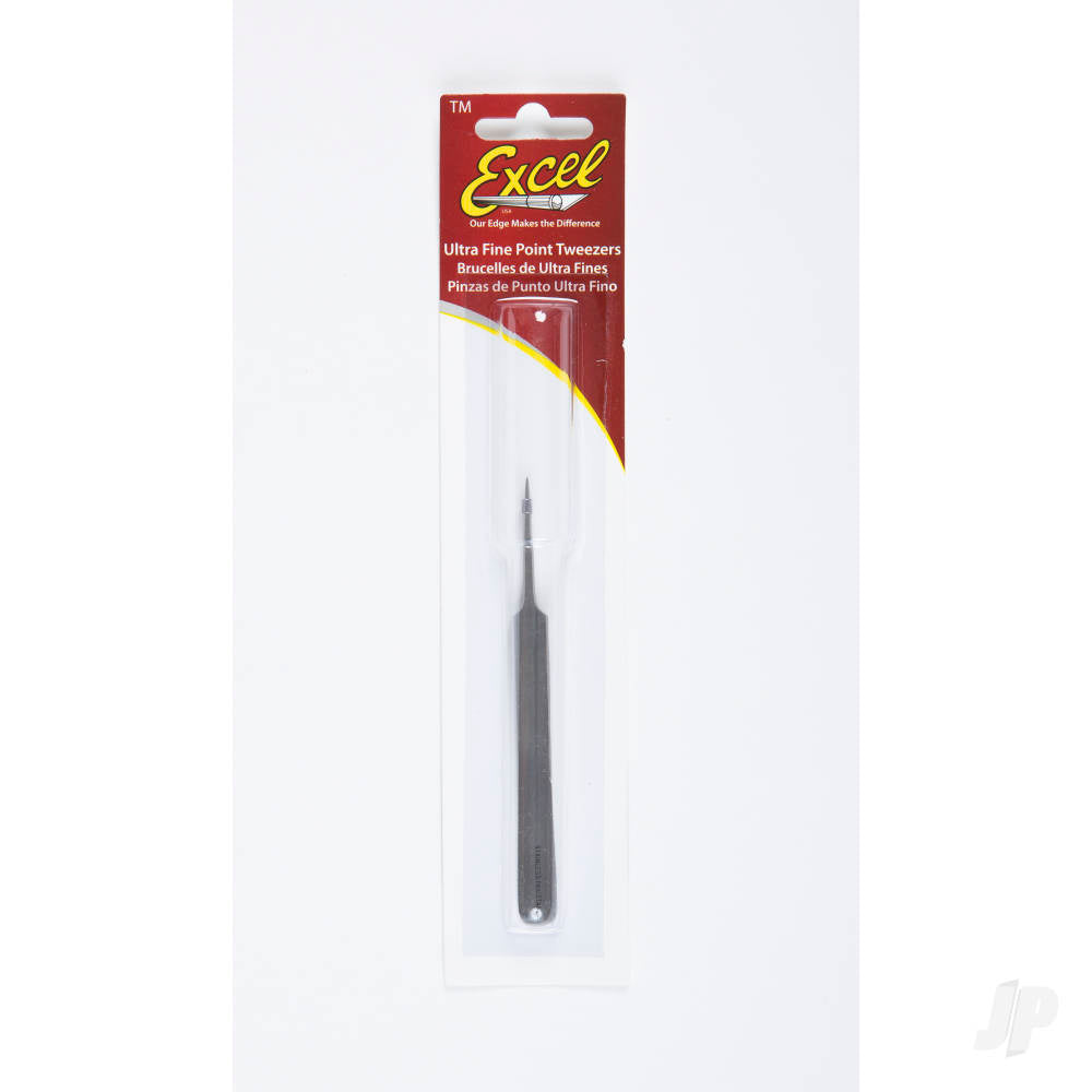 Excel Straight Point Fine Point Tweezers, Polished (Carded) EXL30418 1