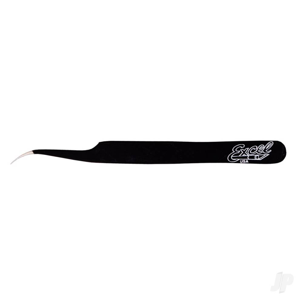 Excel Slant Point Fine Point Tweezers, Black (Carded) EXL30420 Main