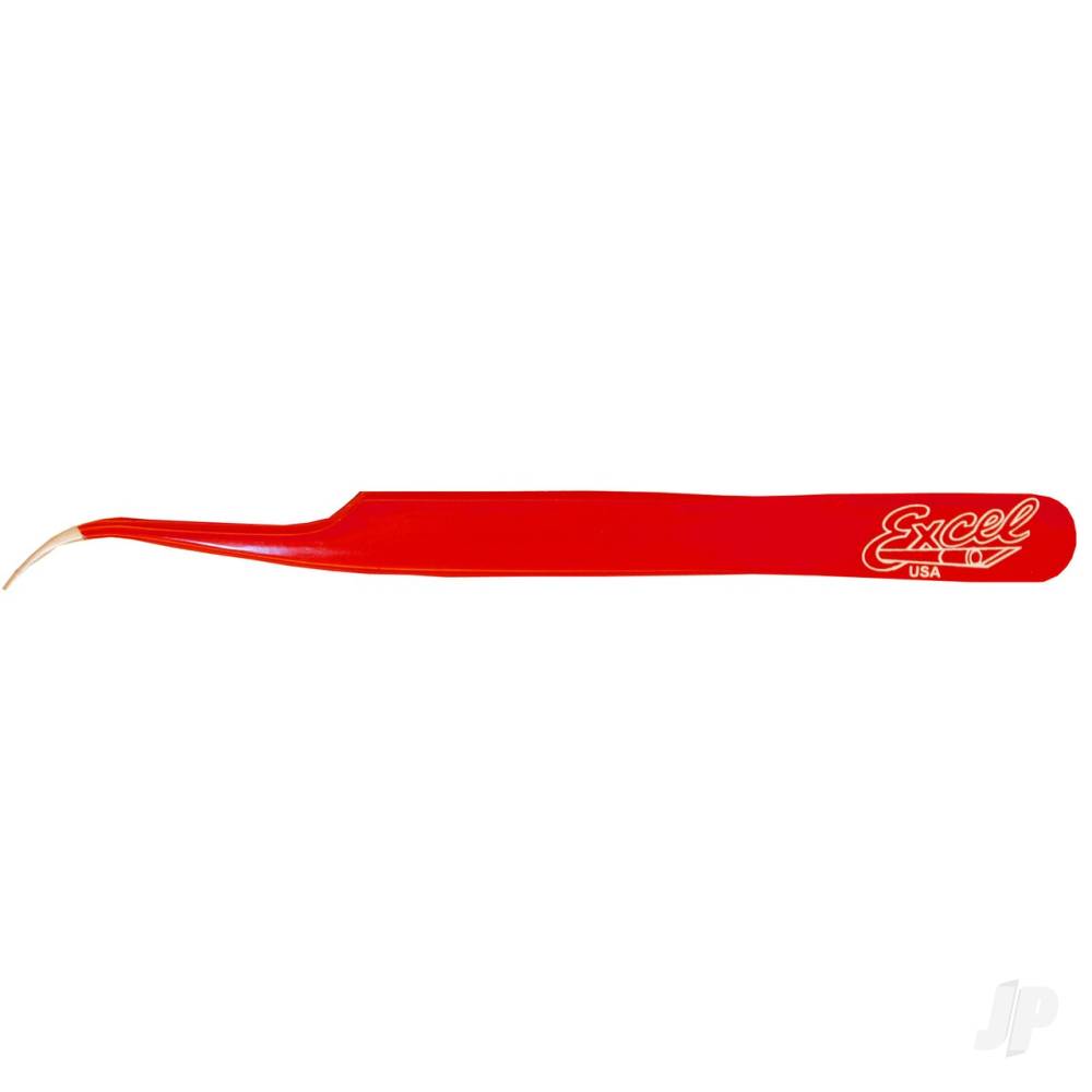 Excel Slant Point Fine Point Tweezers, Red (Carded) EXL30426 Main