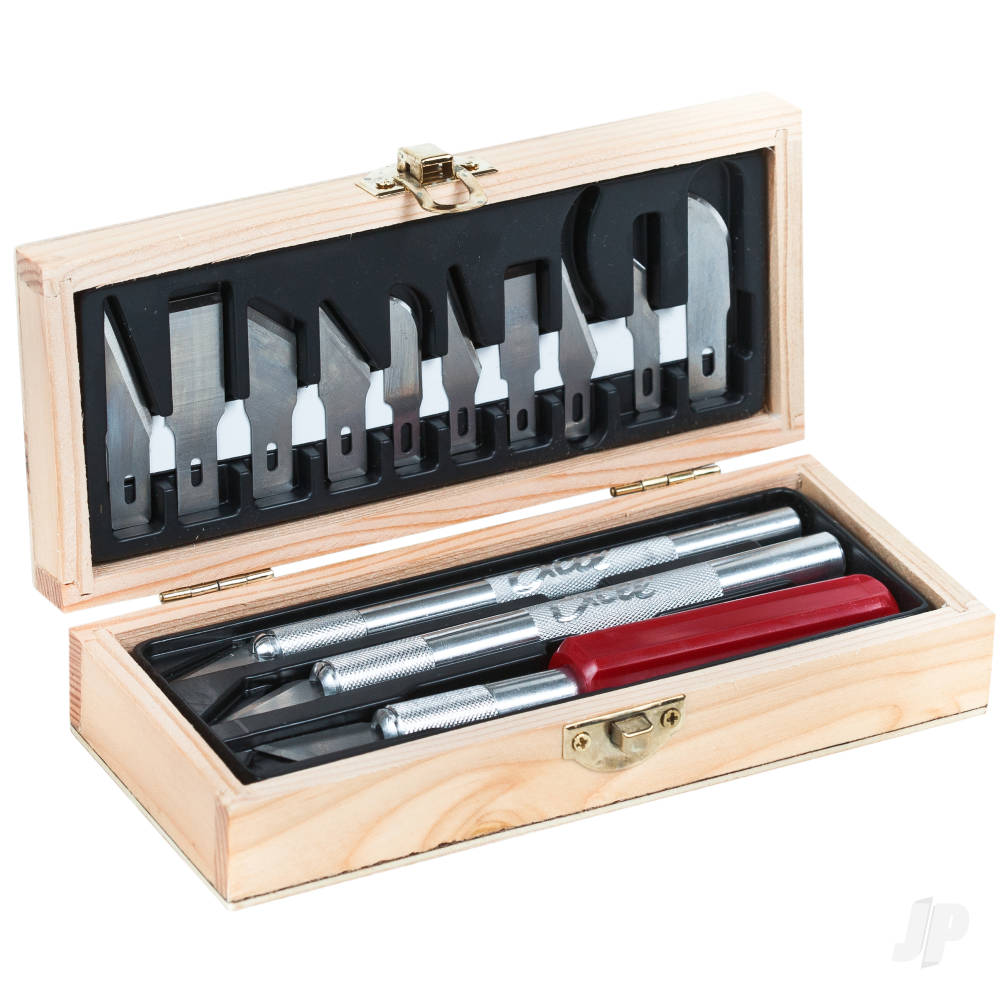 Excel Hobby Knife Set, Wooden Box (Carded) EXL44382 1