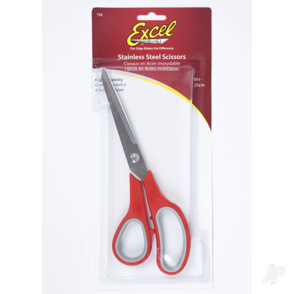 Excel 8in Stainless Steel Scissors, Soft Grip (Carded) EXL55620