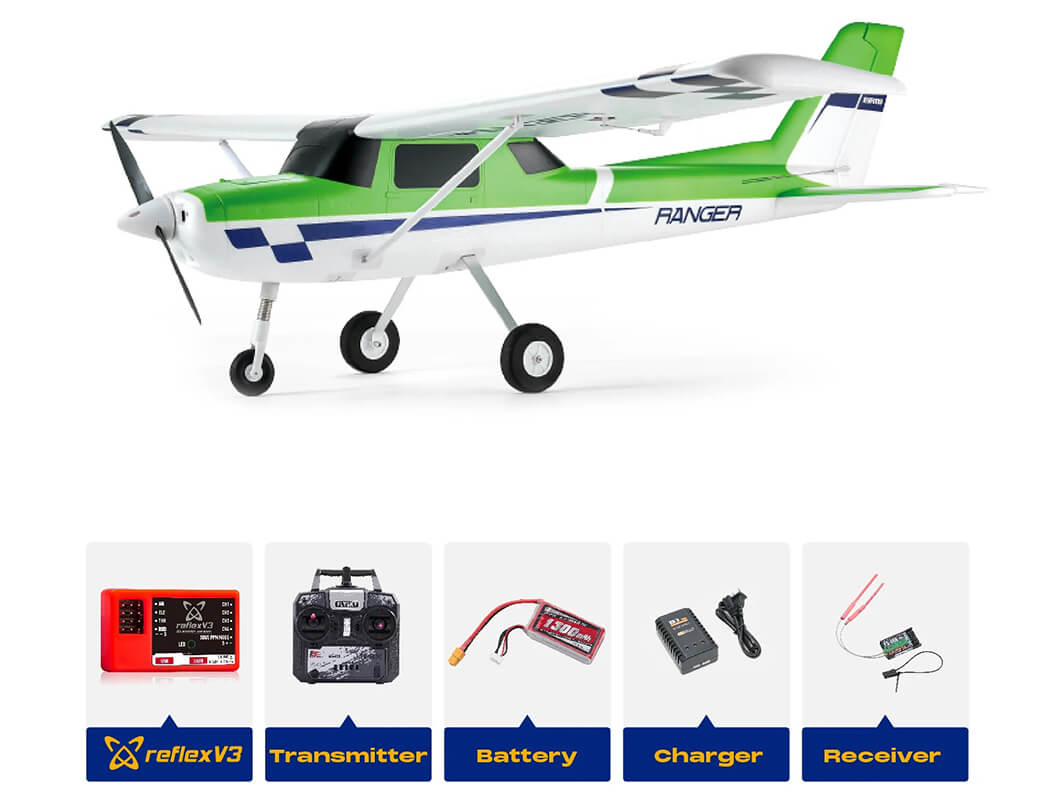 FMS 1220MM RANGER V2 EP RTR GREEN WITH REFLEX V3 FMS147RGN-REFV3