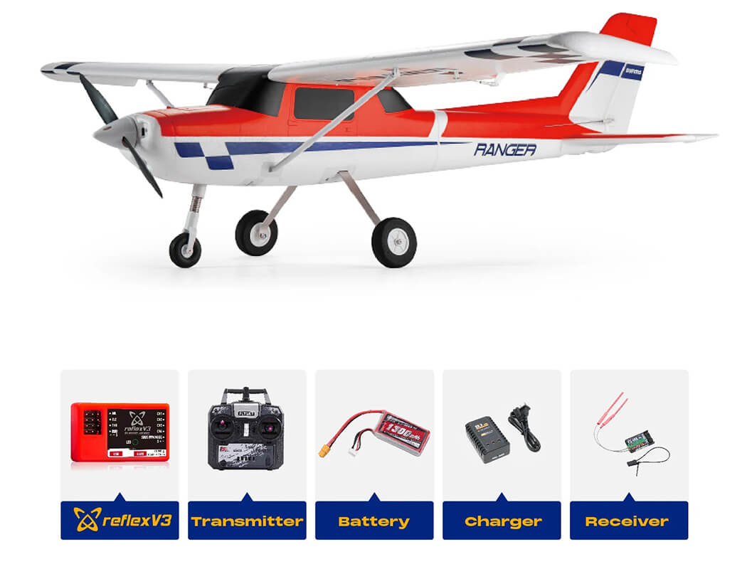 FMS 1220MM RANGER V2 EP RTR RED WITH REFLEX V3 FMS147RRD-REFV3