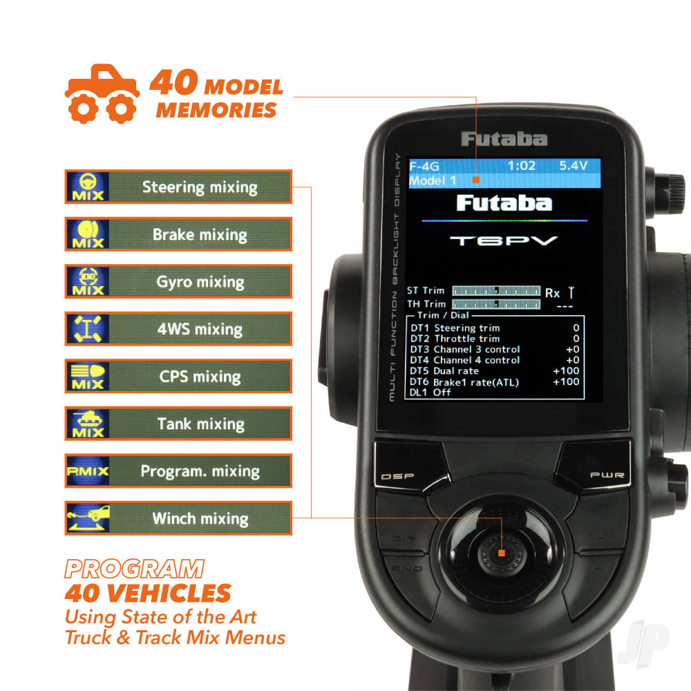 Futaba T6PV 6-Channel Surface Radio with R404SBSE Rx (FUT05003229-3)