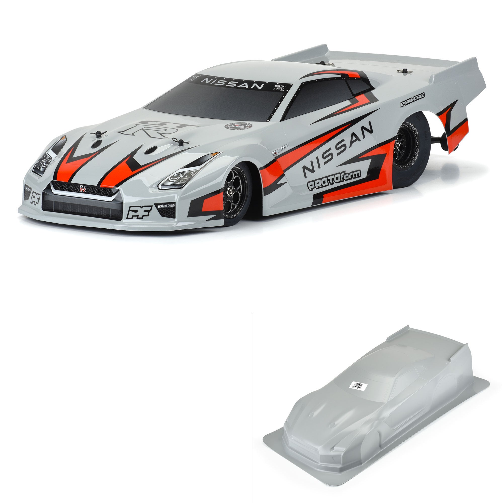 Protoform 1/10 Nissan GT-R R35 Pro Mod Tough-Color Gray Body: Drag Car - RC Bodies & Accessories