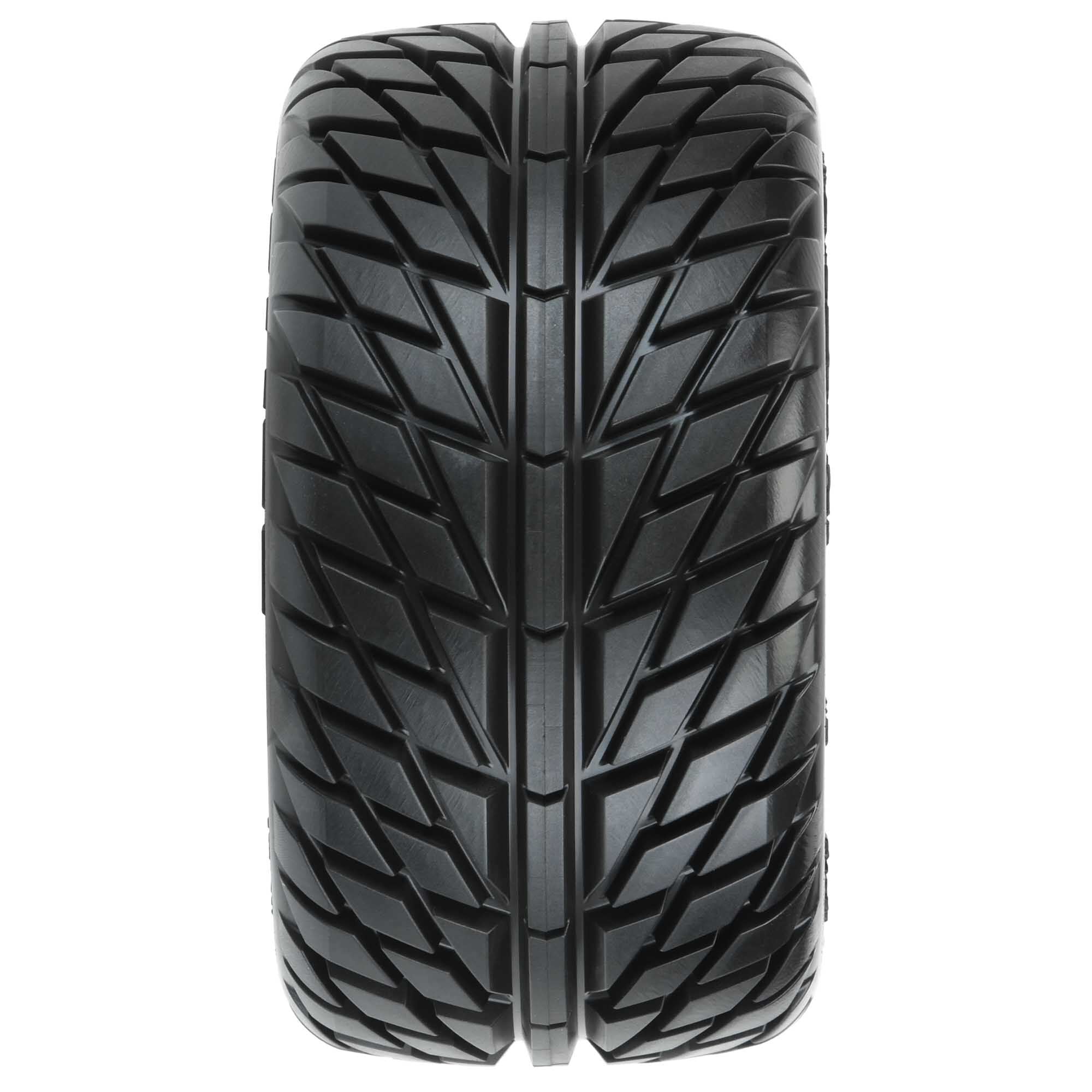 1/10 Street Fighter LP Fr/Rr 2.8" MT Tires Mounted 12mm Blk