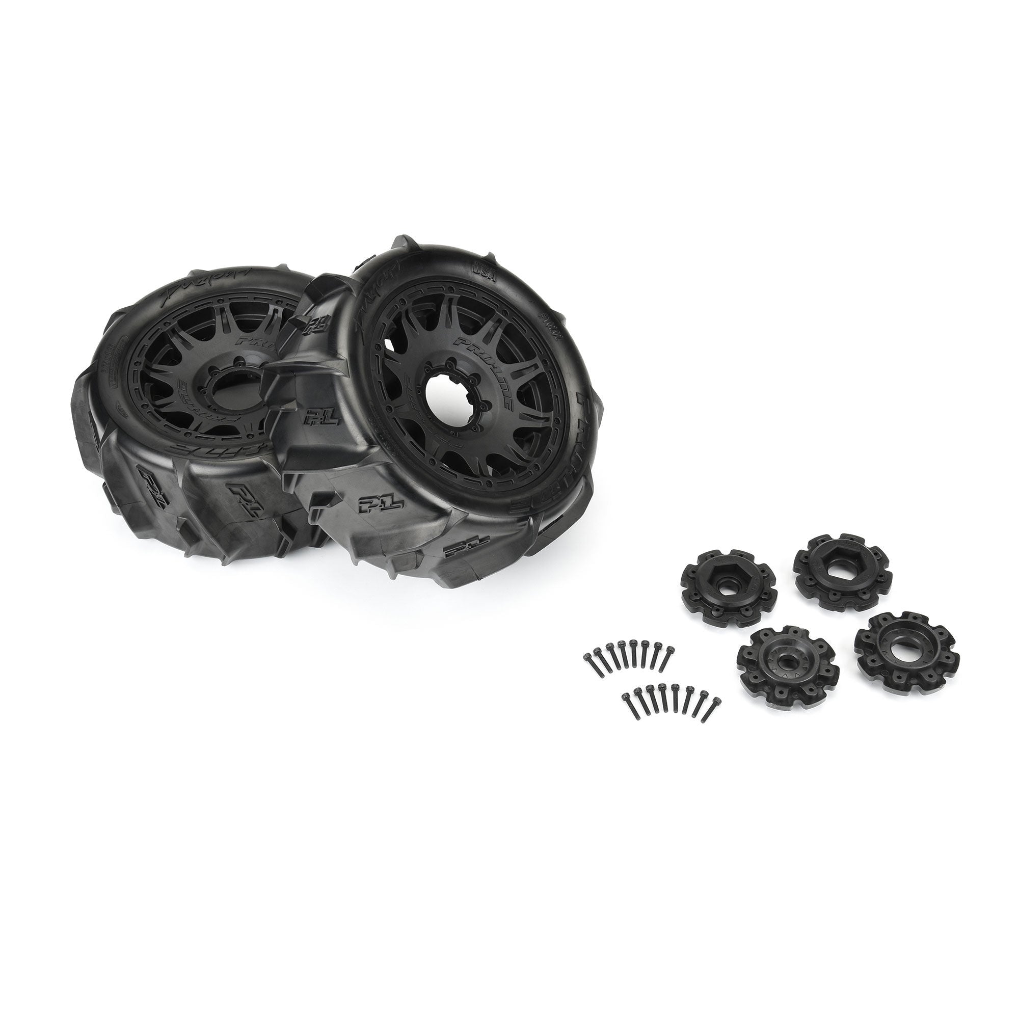 1/6 Dumont Sand/Snow Front/Rear 5.7" Tires Mounted on Raid 8