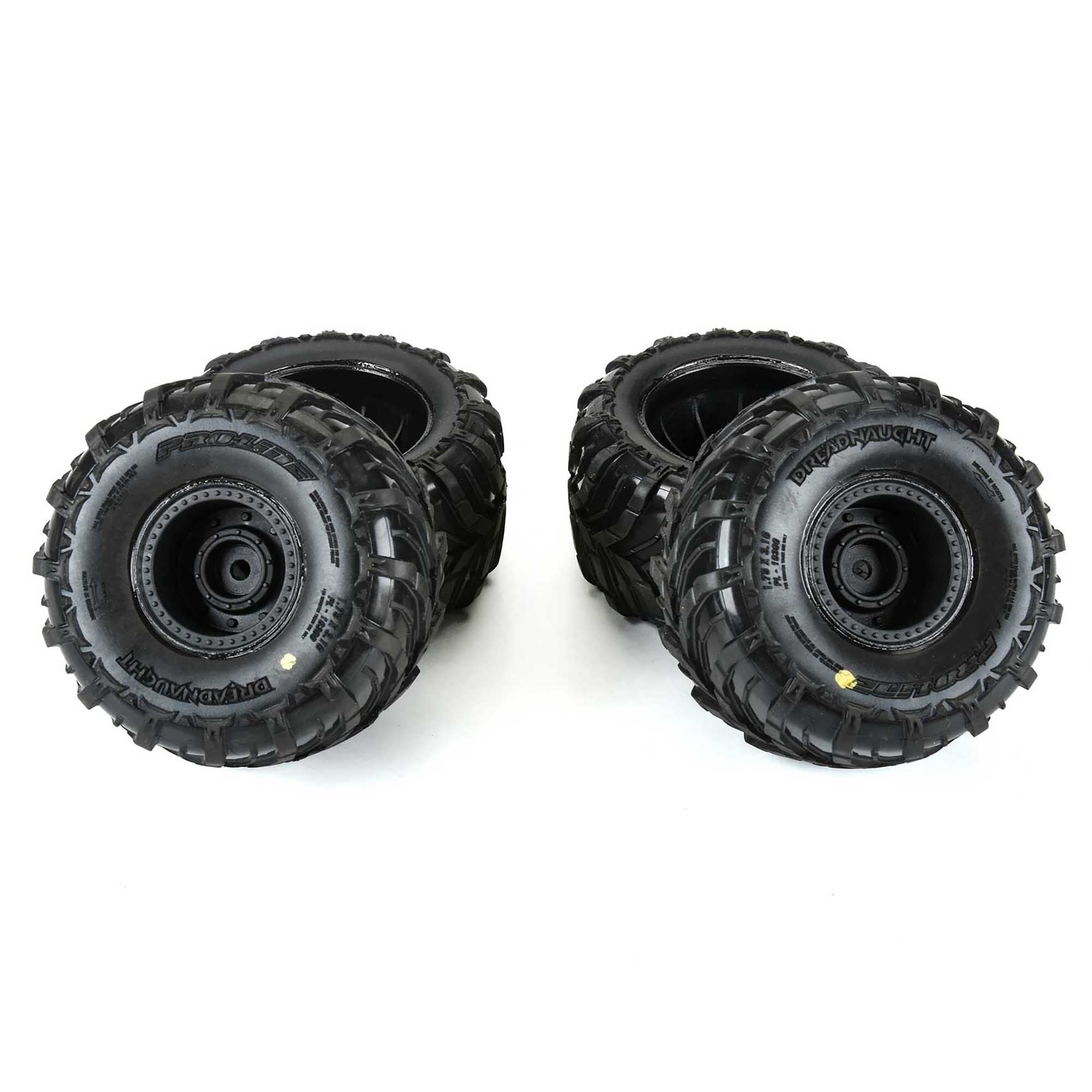 Dreadnaught Mounted Black Wheel F/R (4) for ARRMA GORGON/QUA