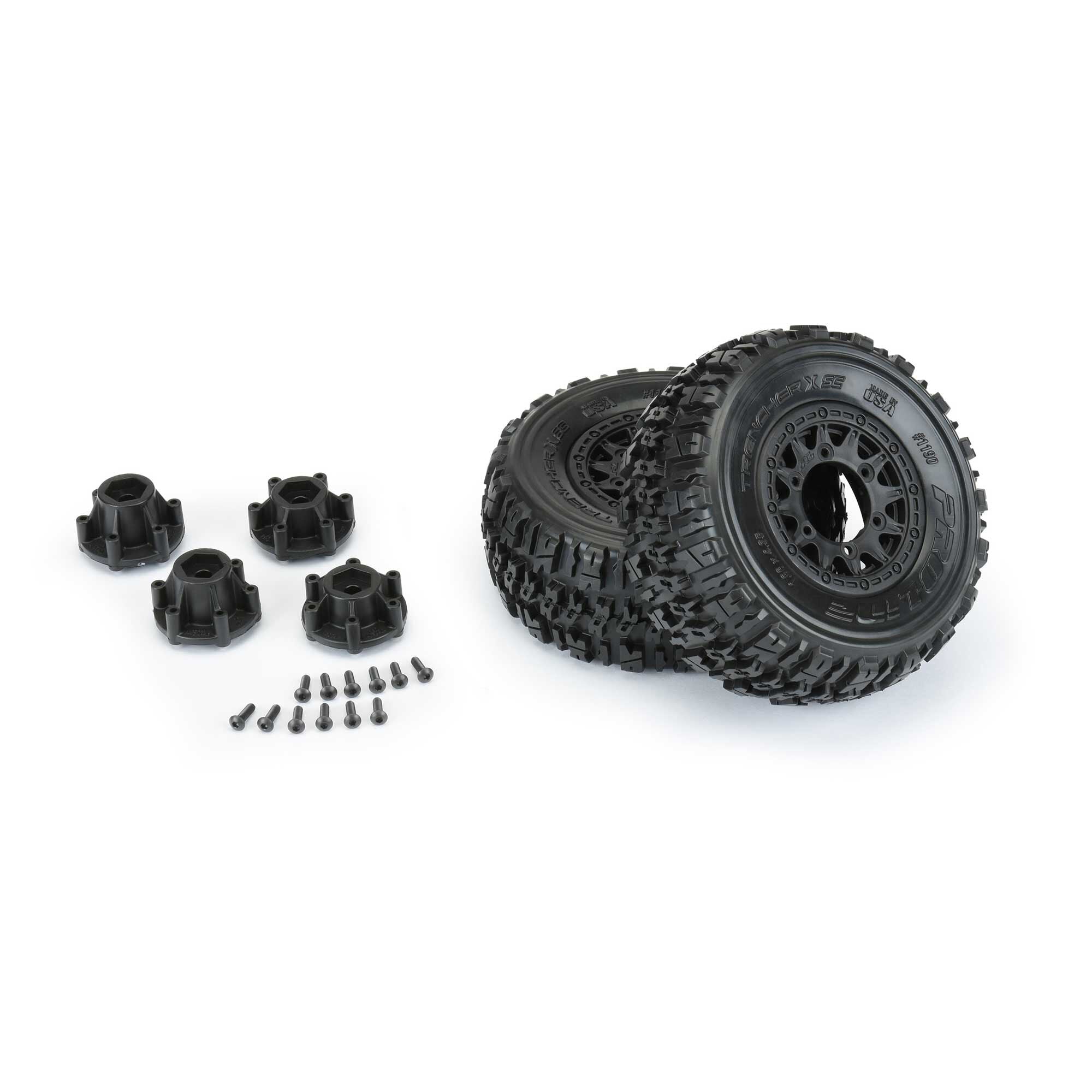 1/10 Trencher X Front/Rear 2.2"/3.0" SC Mounted 12mm Black R