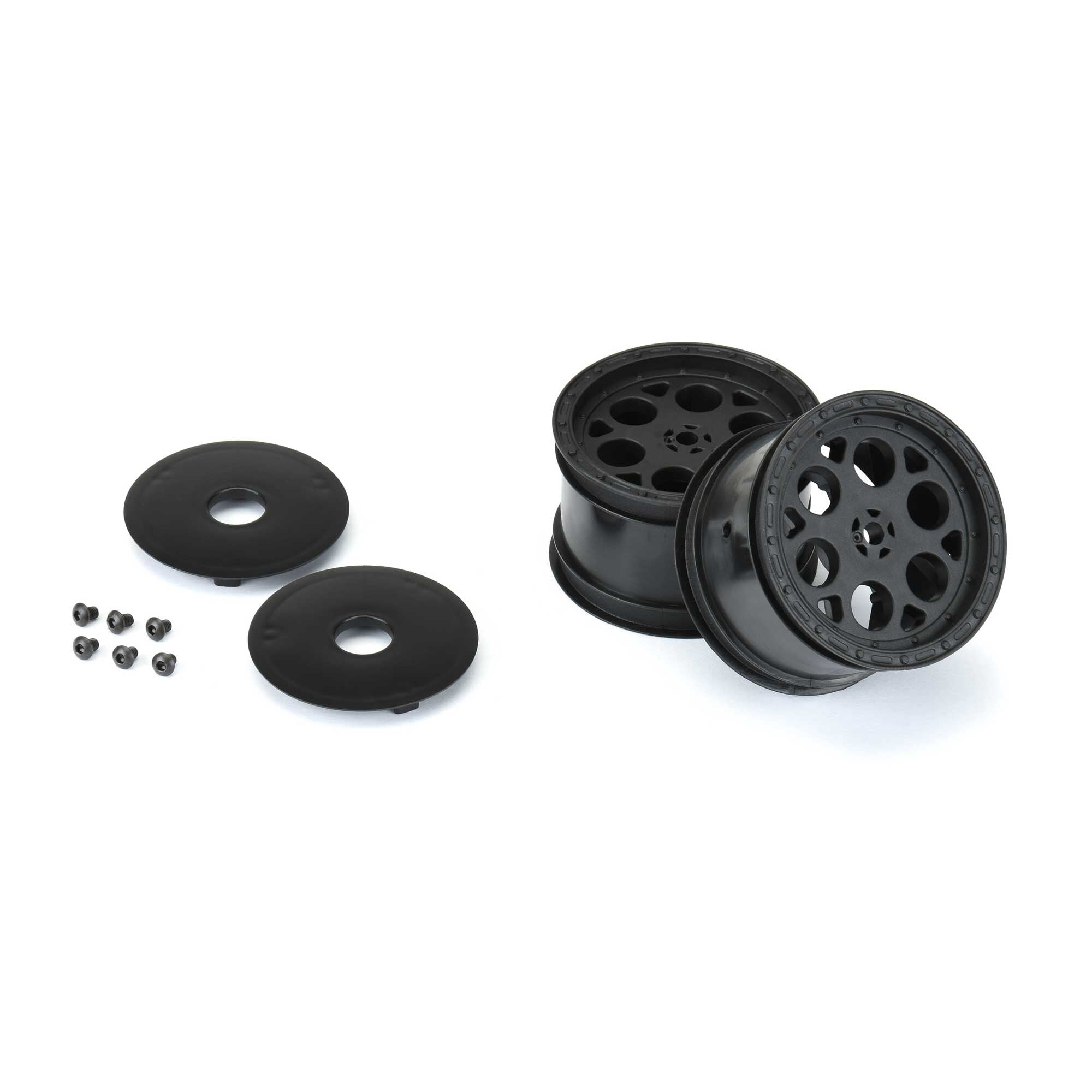 1/10 Showtime Rear 2.2" 12mm Sprint Car Wheels (2) Black