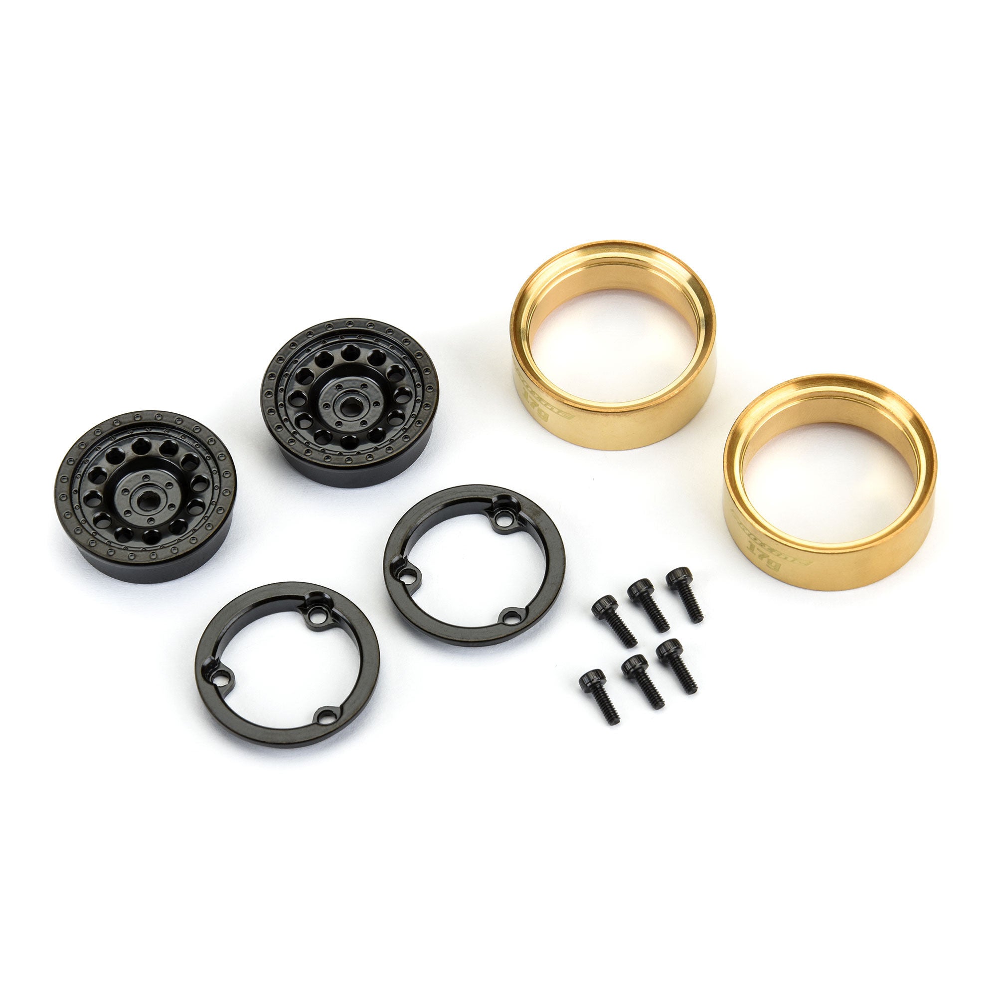 1/24 Rock Shooter Brass F/R 1.0" 7mm Crawler Wheels (2) Blac