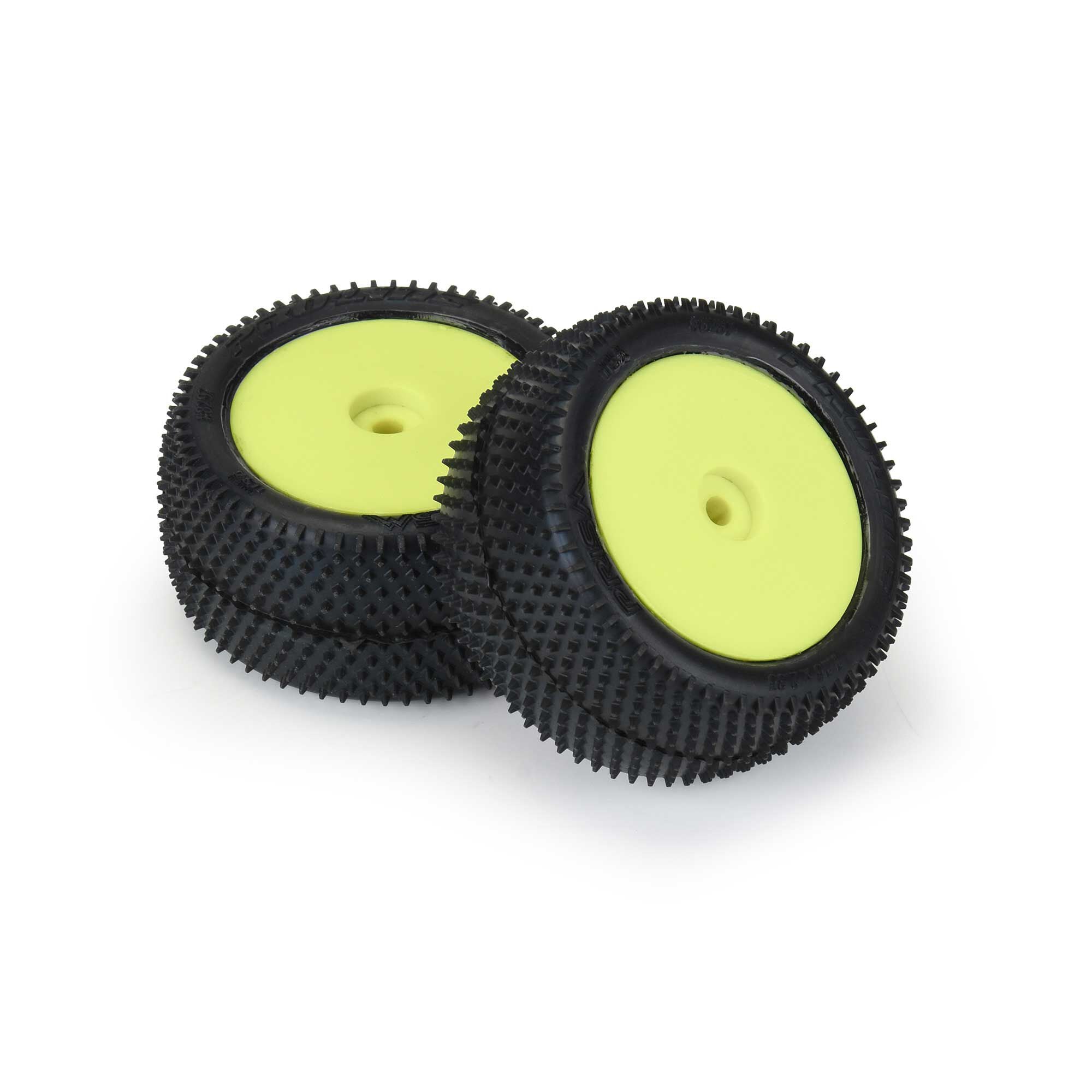 1/18 Prism Rear Carpet Mini-B Tires Mounted 8mm Yellow Wheel