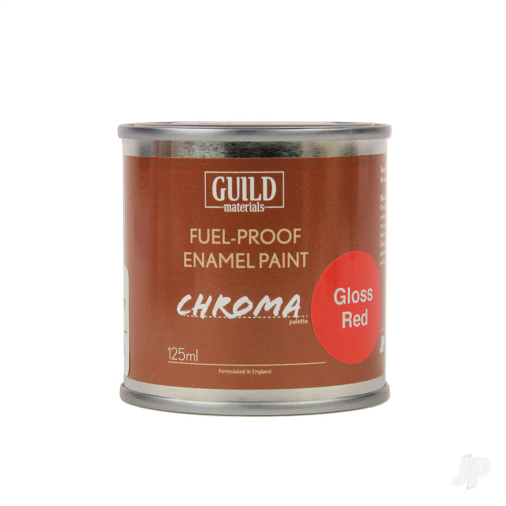 Guild Lane Chroma Enamel Fuelproof Paint Gloss Red (125ml Tin) GLDCHR6201 1