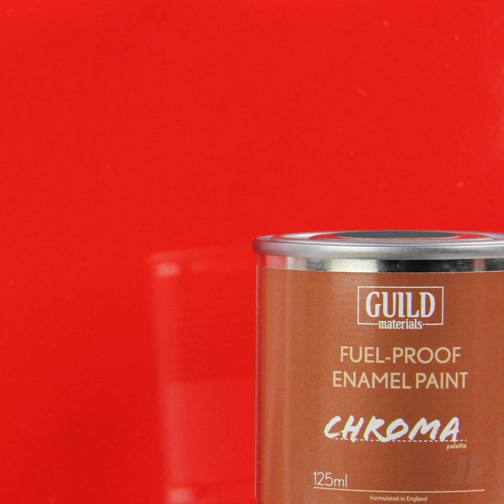 Guild Lane Chroma Enamel Fuelproof Paint Gloss Red (125ml Tin) GLDCHR6201 Main