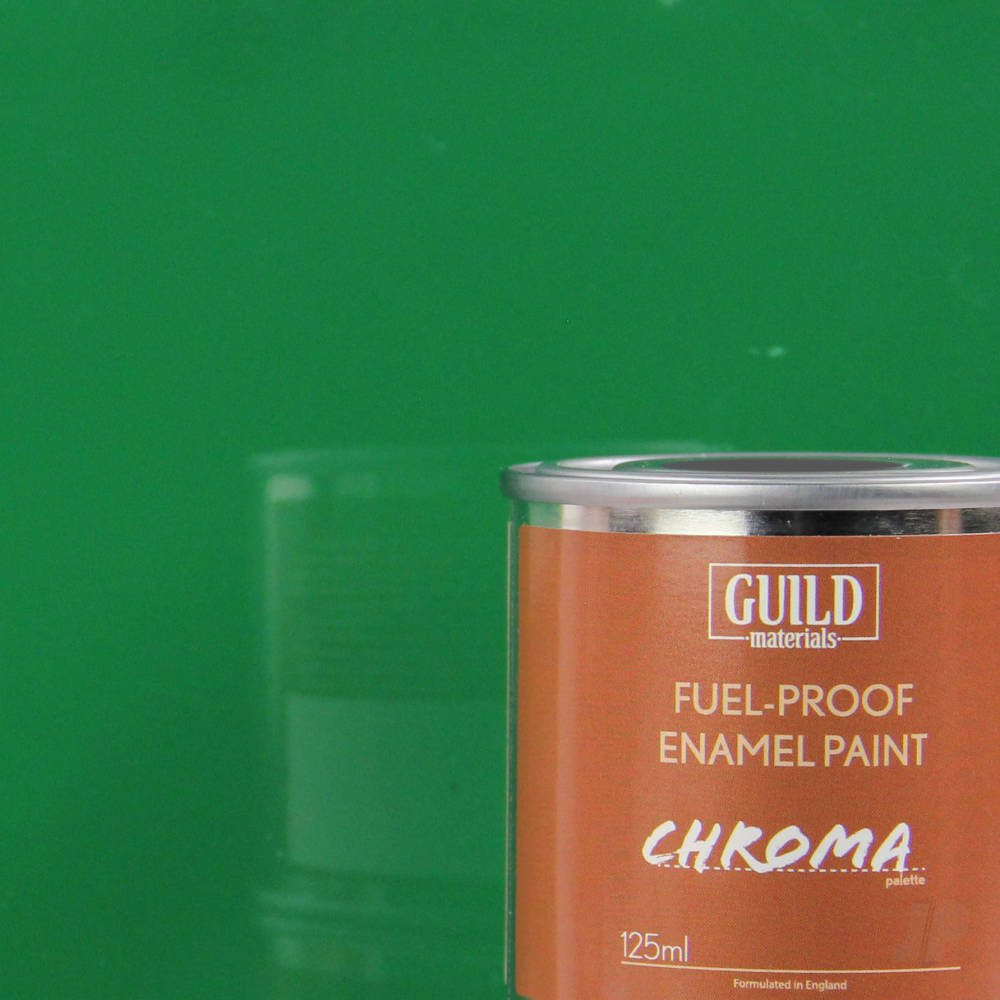 Guild Lane Chroma Enamel Fuelproof Paint Gloss Green (125ml Tin) GLDCHR6217 Main
