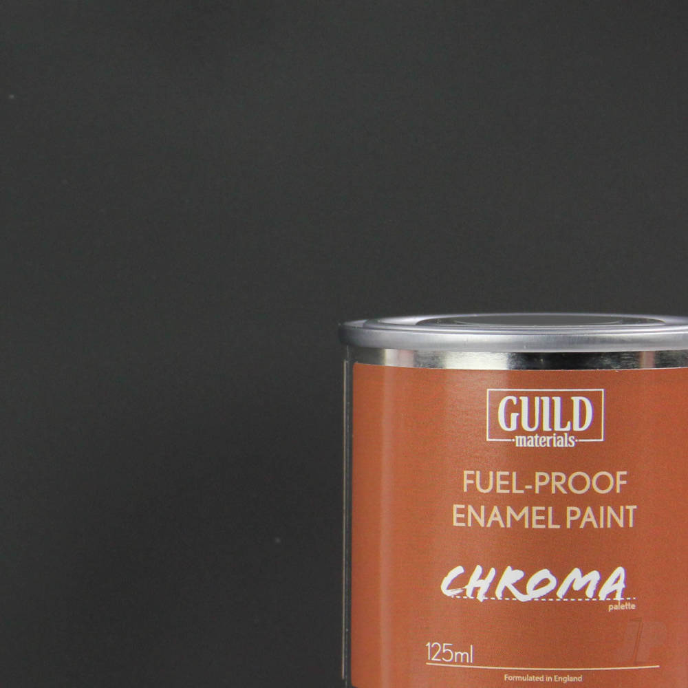Guild Lane Chroma Enamel Fuelproof Paint Matt Black (125ml Tin) GLDCHR6303 Main