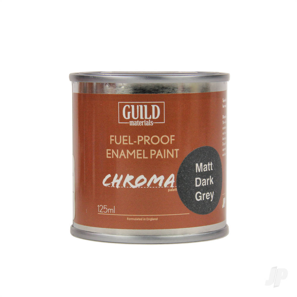 Guild Lane Chroma Enamel Fuelproof Paint Matt Dark Grey (125ml Tin) GLDCHR6311 1