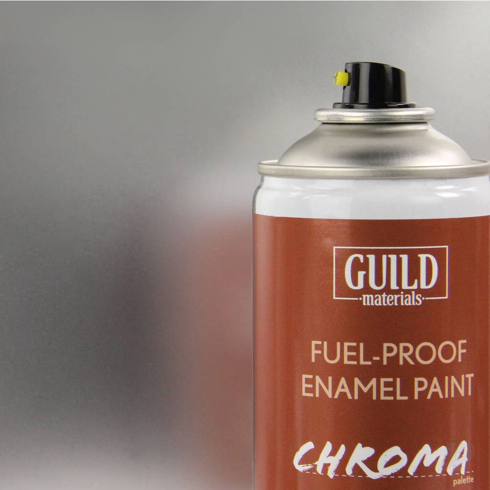Guild Lane Chroma Enamel Fuelproof Paint Gloss Silver (400ml Aerosol) GLDCHR6407 Main