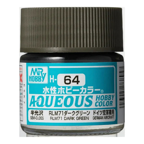 Mr Hobby Aqueous Hobby Color 10ml H-064 RLM71 Dark Green (G)