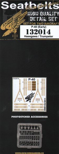 Curtiss P-40E Warhawk/P-47N/P-40M Kittyhawk Mk.I/Mk.III seatbelts . 2 sets of fabric belts with etched buckles (designed to be used with Hasegawa, Revell and Trumpeter kits)