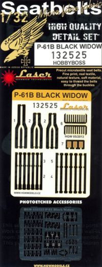 Northrop P-61B 'Black Widow' seatbelts (designed to be used with Hobby Boss kits) (laser)