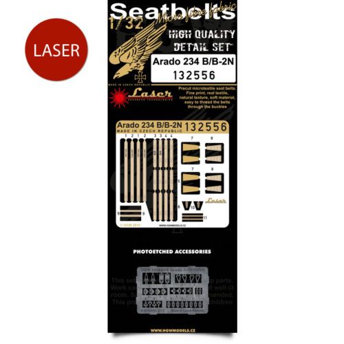Arado Ar-234B & Ar-234B-2N seatbelts (designed to be used with Fly kits)