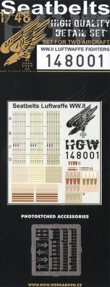 Luftwaffe Fighters WWII seatbelts . 2 sets of microplastic seatbelts with etched buckles