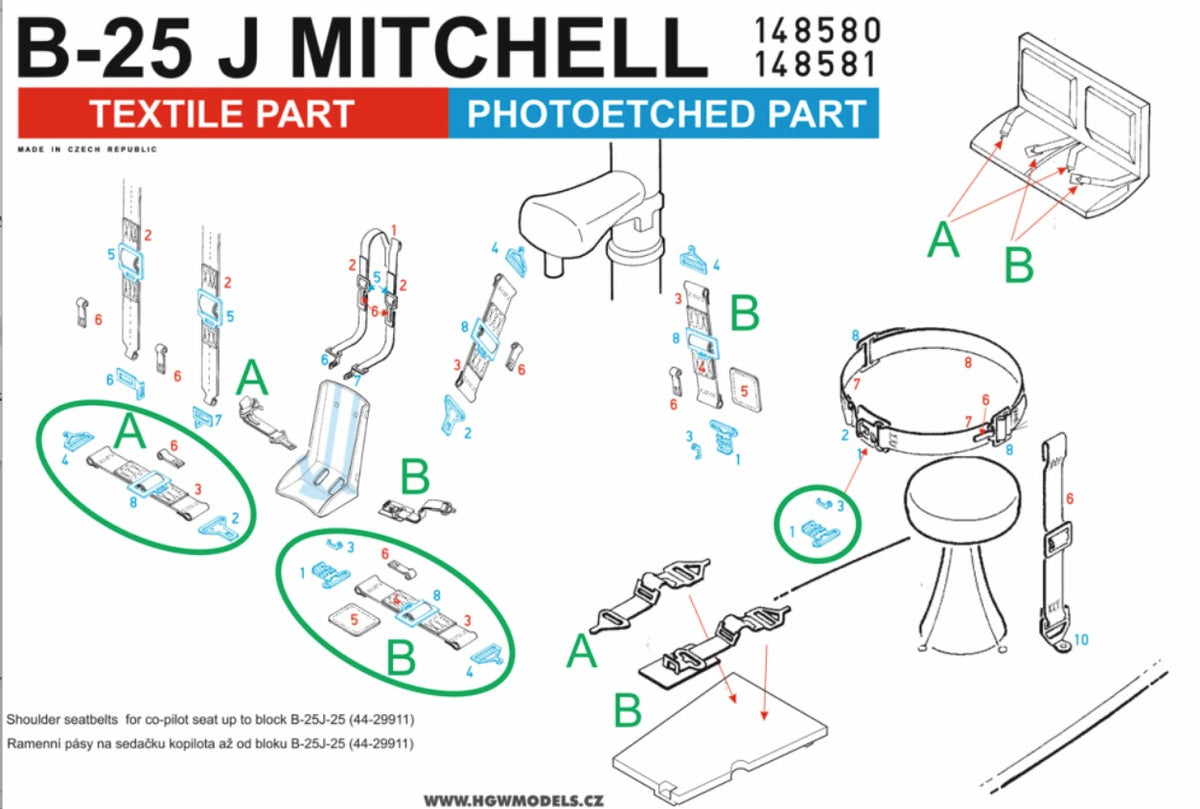 North-American B-25J MITCHELL (GREEN) - BASIC LINE (designed to be used with Hong Kong Models kits) - BASIC LINE