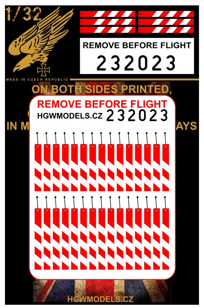 Remove Before Flight - UK both sides printed