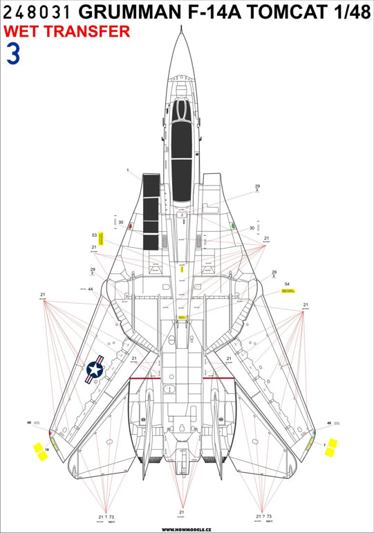 Re-printed! Grumman F-14A Tomcat Stencils + RBF stencils + both sided RBF (Easybelts techn.) Wet Transfers (designed to be used with Avant Garde n, Fujimi, Hasegawa, Hobby Boss, Italeri, Monogram, Revell and Tamiya kits)