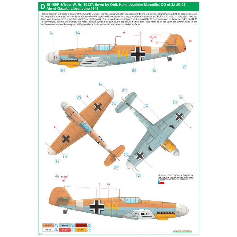 Messerschmitt Bf-109 'Afrika' - Markings