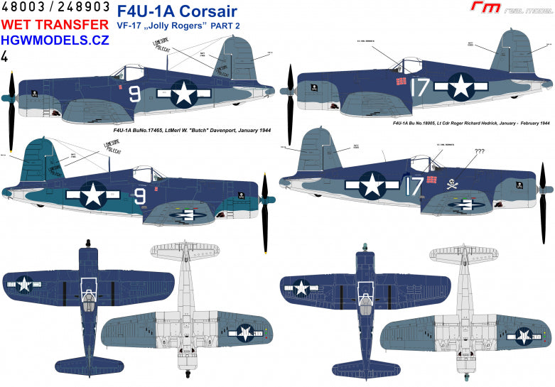 Vought F4U-1A Corsair VF-17 'Jolly Rogers' - Part 2