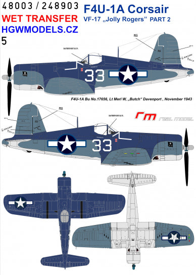 Vought F4U-1A Corsair VF-17 'Jolly Rogers' - Part 2