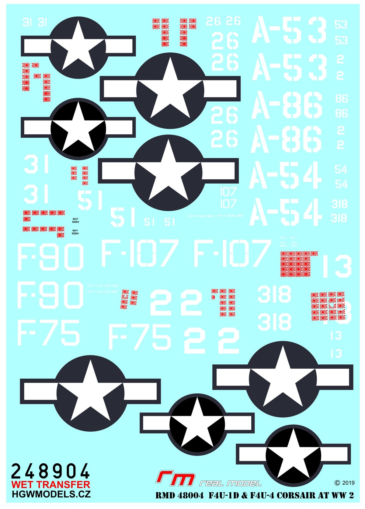 Vought F4U-1D / F4U-4 Corsair WWII - Markings