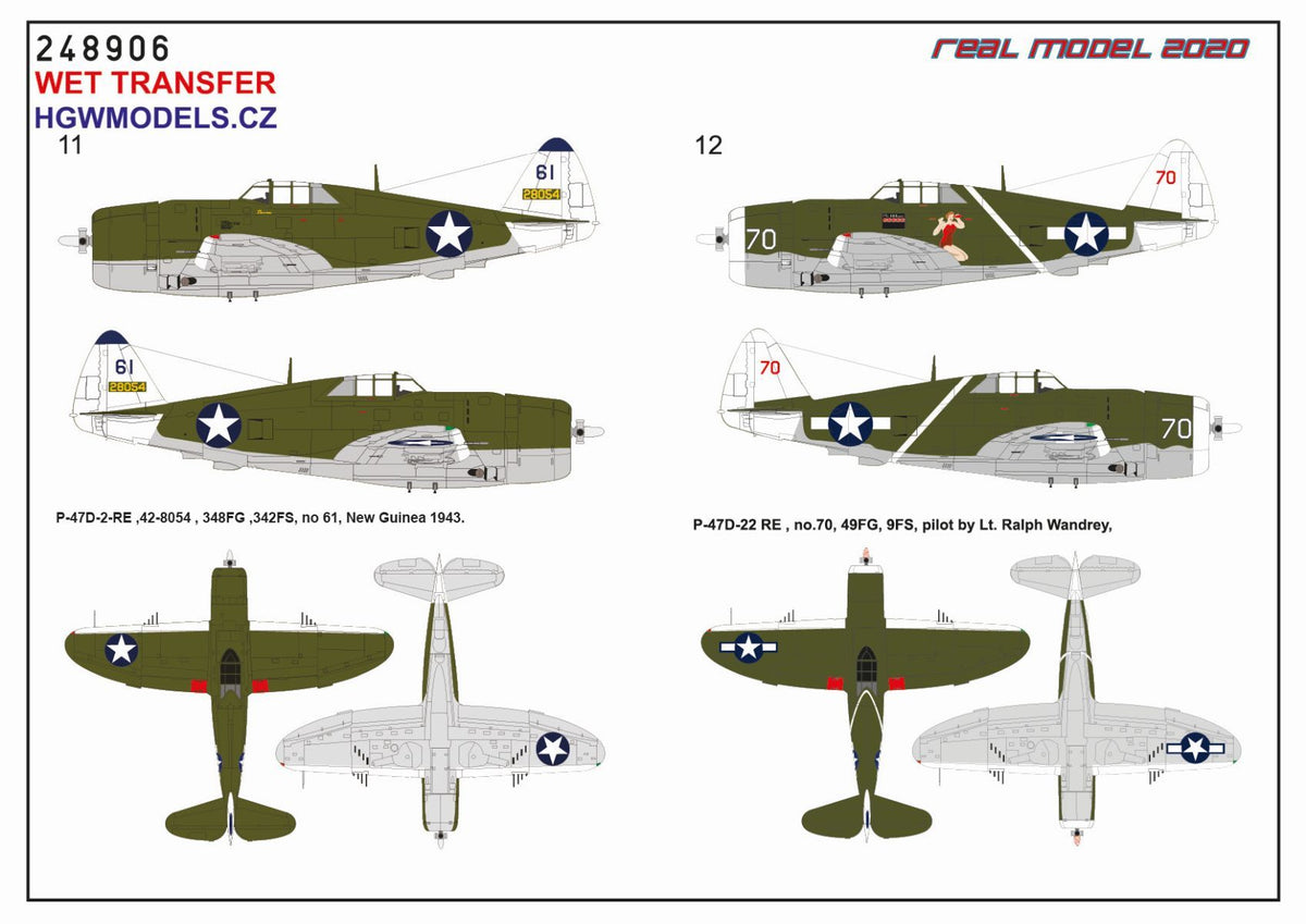Republic P-47D Thunderbolt Razorback OVER NEW GUINEA Markings