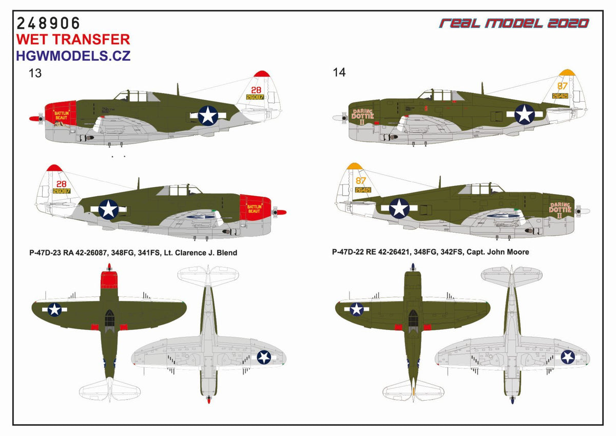Republic P-47D Thunderbolt Razorback OVER NEW GUINEA Markings