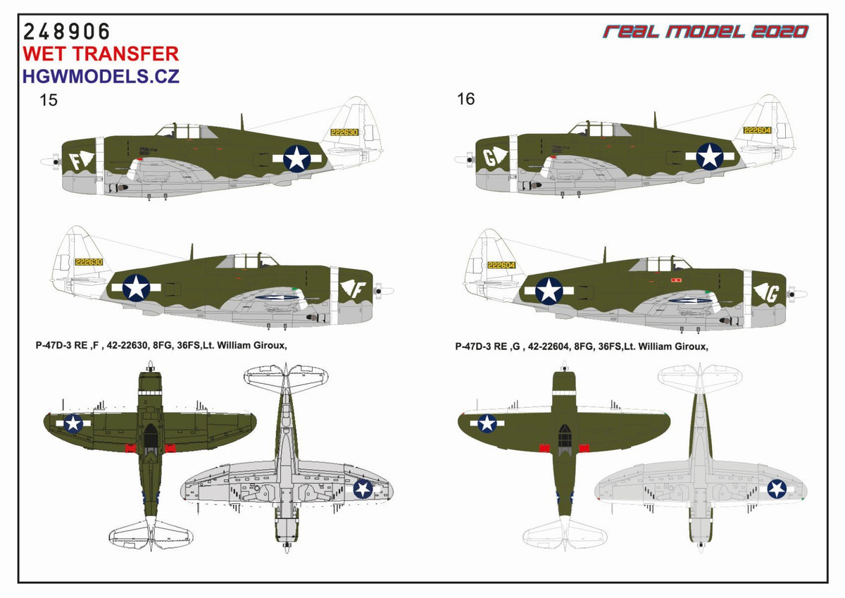 Republic P-47D Thunderbolt Razorback OVER NEW GUINEA Markings