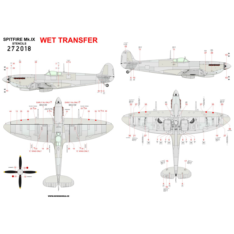 Supermarine Spitfire Mk.IXc/Mk.IXe - Stencils