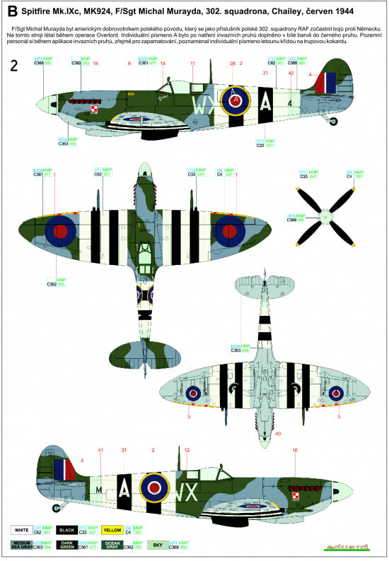 Supermarine Spitfire Mk.IXC/Mk.IXE - Markings + Stencils Eduard Wet Transfers