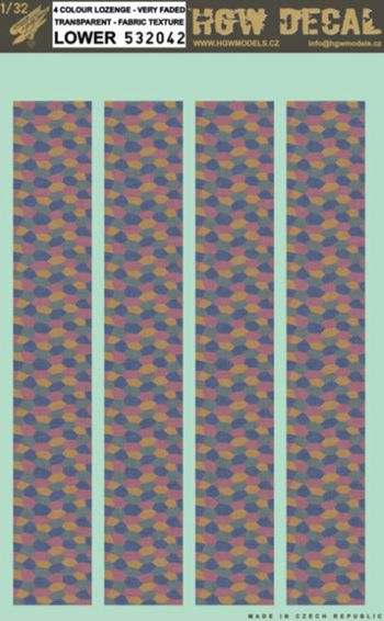 4 COLOUR LOZENGE - TRANSPARENT - FABRIC TEXTURE - LOWER