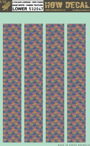 4 COLOUR LOZENGE - BASE WHITE - FABRIC TEXTURE - LOWER