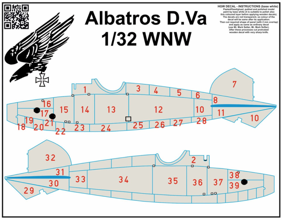 Albatros D.V / D.Va - Yellow panels base white | pre-cut (laser) | Wingnut Wings
